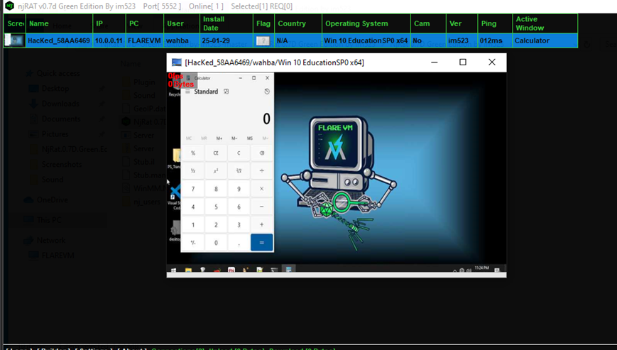 Figure 11 Attacker can view victim’s screen real-time – Attacker Machine