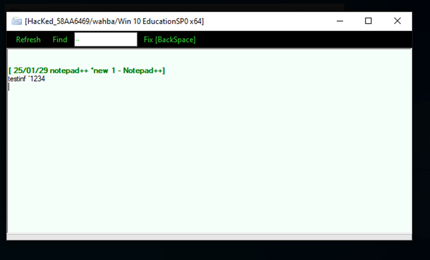 Figure 12 Keylogger ability - Attacker machine