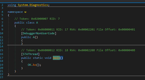 Figure 17 main() function will call OK.ko() function