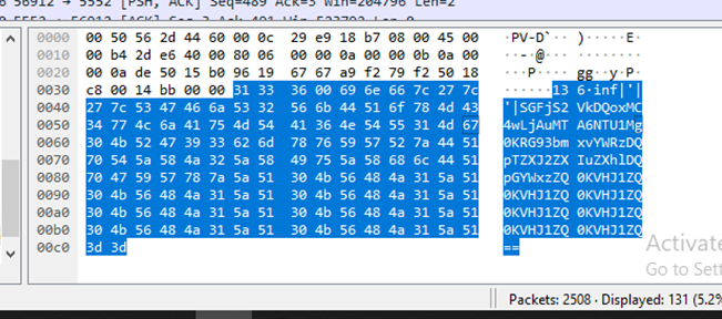 Figure 43 Victim machine send informations to attacker machine