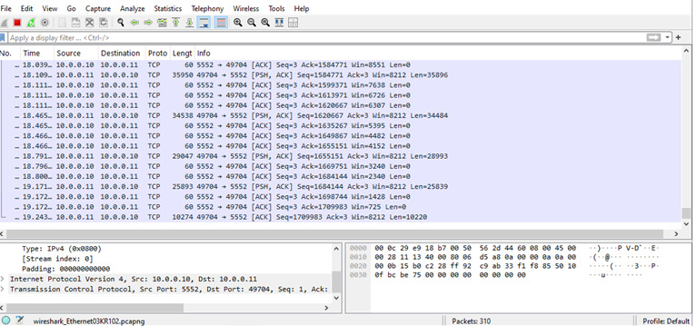 Figure 47 TCP streams of victim’s desktop live feed